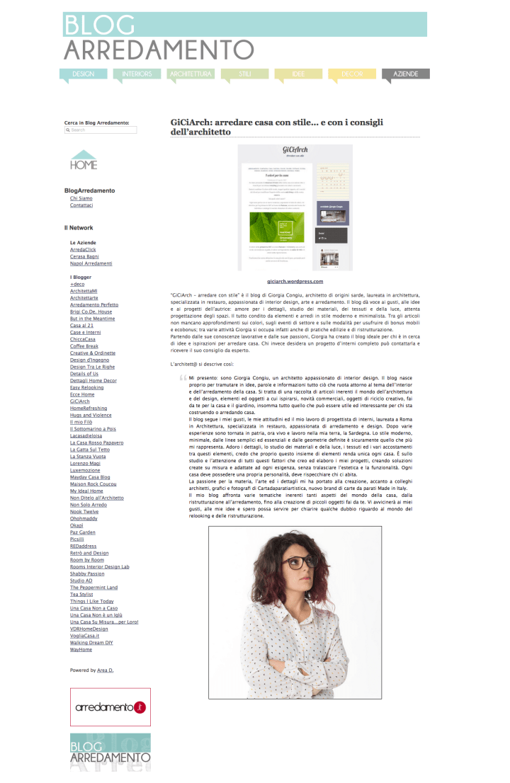 GiCiArch su BlogArredamento