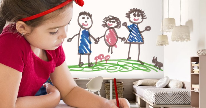 Le pareti decorate con la fantasia dai&nbsp;bambini